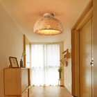 Modern Natural Bamboo Ceiling Lights E27 Minimalism Home wicker rattan ceiling lamp(WH-WA-52)